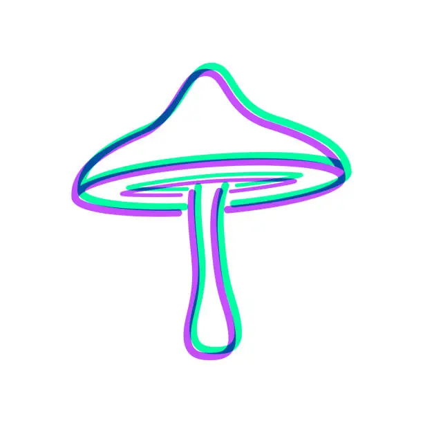 Vector illustration of Mushroom. Icon with two color overlay on white background