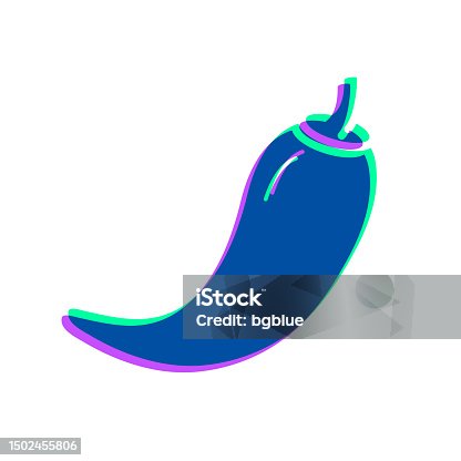 istock Chilli pepper. Icon with two color overlay on white background 1502455806