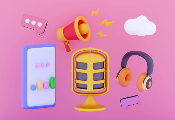 istock 3d Wireless headphones with smartphone and microphone 1502457093