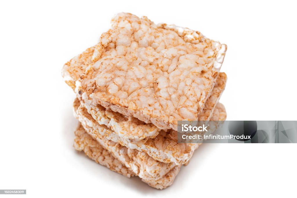 Rice Cakes Ractangle A Stack Of Rice Cakes Isolated Stock Photo - Download Image Now ...