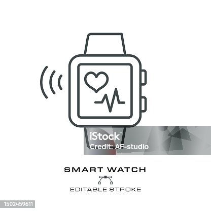 istock Smartwatch Icon - Editable Stroke 1502459611
