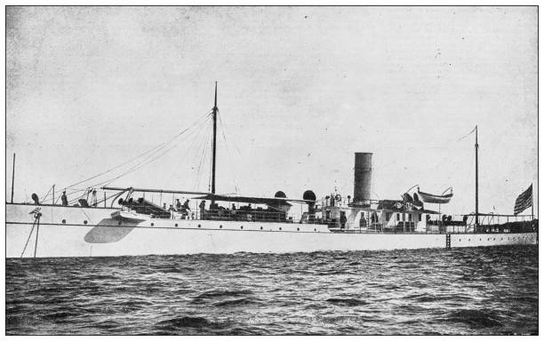 istock Antique image from British magazine: Spanish American War, US dynamite cruiser 