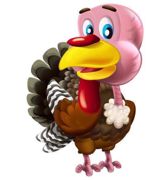 istock Cartoon funny cheerful turkey isolated illustration for children 1502463358