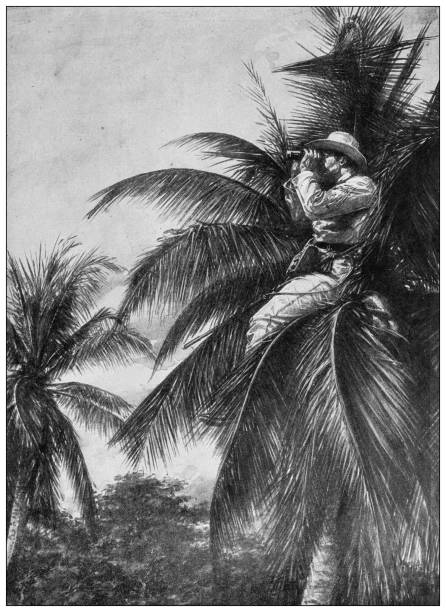 Antique image from British magazine: Spanish American War, Lookout sentry