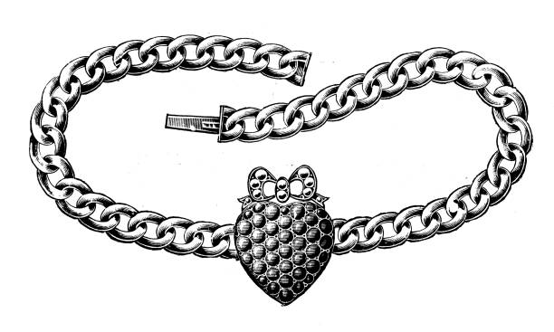ilustraciones, imágenes clip art, dibujos animados e iconos de stock de imagen antigua de la revista británica: jewelry - brooch jewelry antique gem