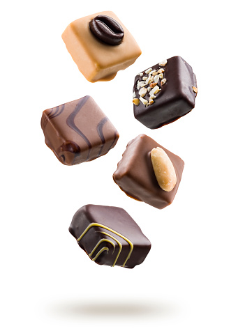 Display of assorted chocolates.