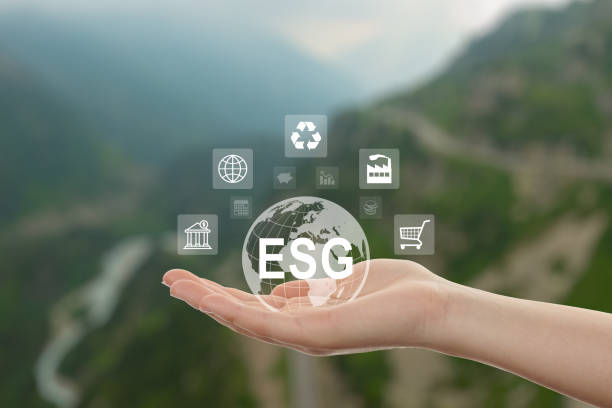 istock Environmental technology concept on a nature landscape background. 1502467490