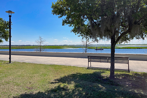 Early spring on Lake Tohopekaliga at Kissimmee's Lake Front Park where fishing and relaxation ar ithe order of the day