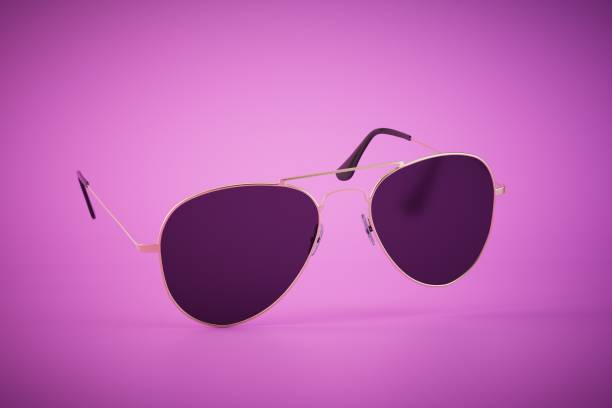 istock Vintage sunglasses with plastic frame on pastel background. 3d render 1502511865