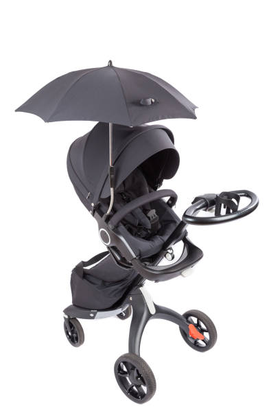 istock Modern baby stroller isolated on white. New baby carriage 1502528865