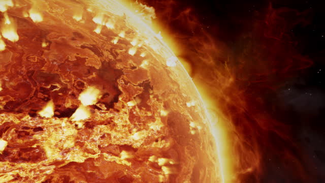 Solar System Protostar Sun Sol Close Shot of Erupting Nebula Gases in Deep Space