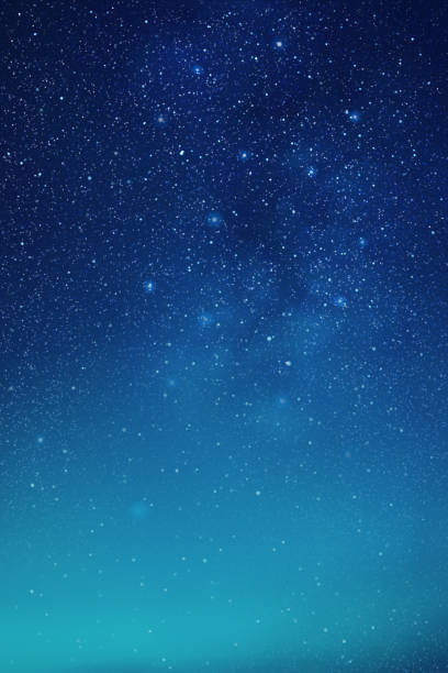 Space vector background Milky Way and blue nebula. Night starry sky navigation stars stock illustrations