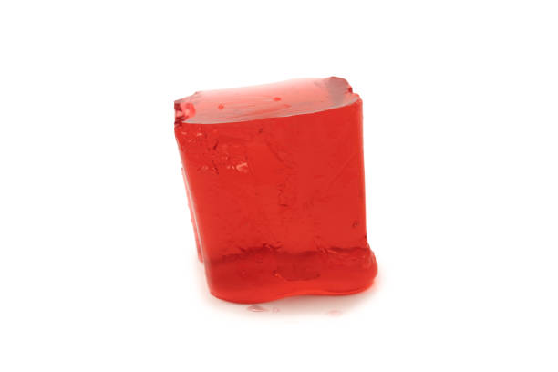 Sweet fruit jelly dessert isolated on a white background.