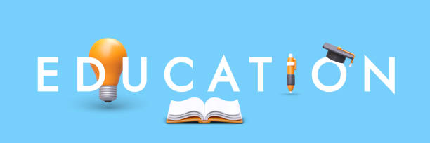 istock Education title poster. Vector horizontal banner with large lettering in capital letters 1502536235