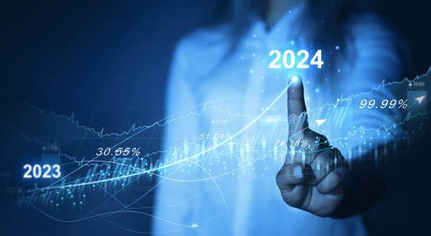 istock Businessman draws increase arrow graph corporate future growth year 2024. Planning,opportunity, challenge and business strategy. New Goals, Plans and Visions for Next Year 2024 1502536250