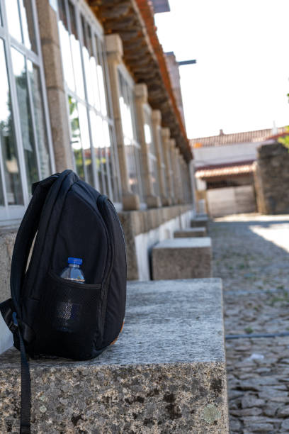istock A traveler's backpack at a station. 1502537865