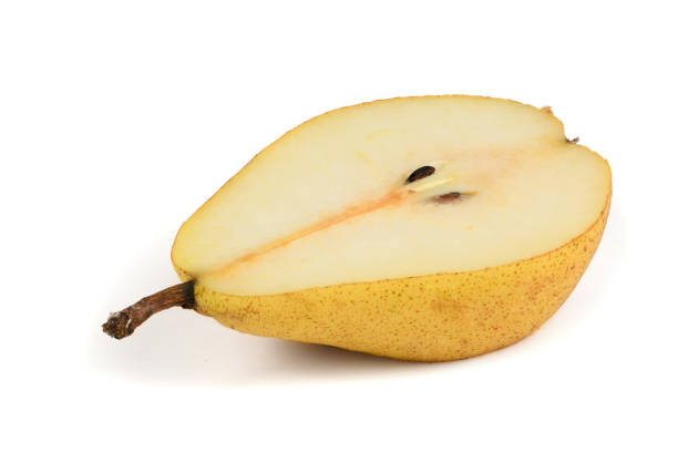 Pears isolated on white background. Pears macro studio photo. High resolution photo. Full depth of field.