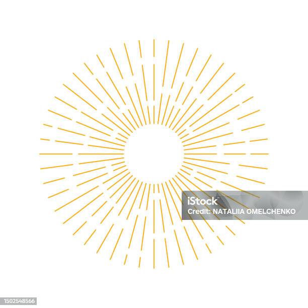 Light Rays Drowing Sun Rays Light Rays Linear Drawing On White Background Vector ...