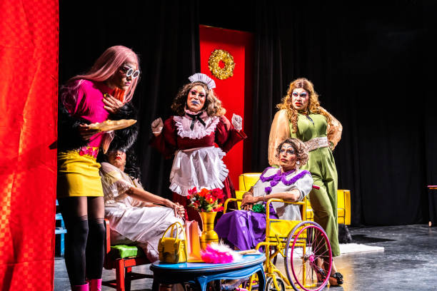 istock Drag queen artists performing a play in the theater 1502556789