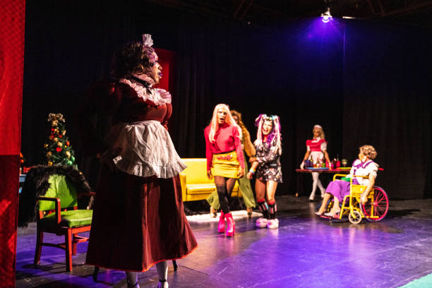 istock Drag queens doing a dance performance in a theater play 1502556826