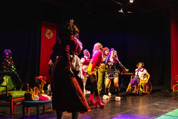 istock Drag queens doing a dance performance in a theater play 1502556839