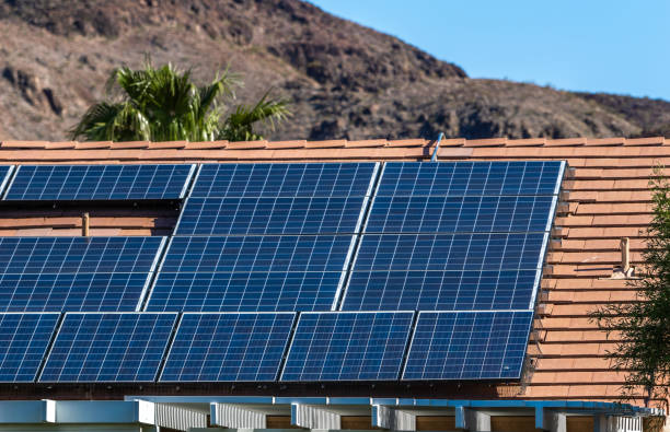 istock Solar panels on residential house 1502556854