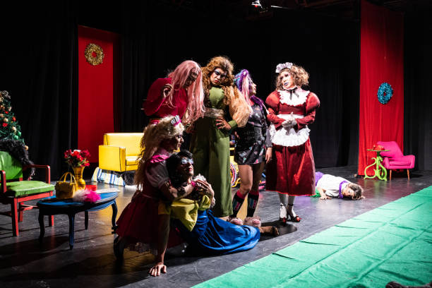 Drag queens performing in a theater play