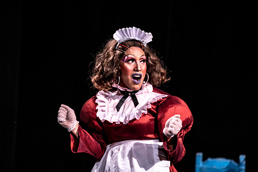 Drag queen performing in a theater play
