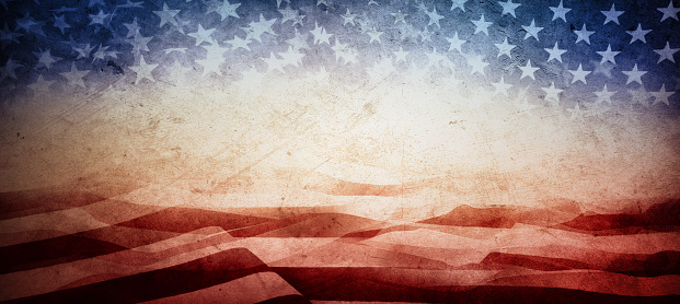 Grunge American stars and stripes flag background