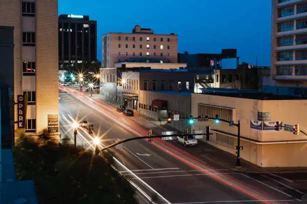 Downtown Tyler, Texas at night