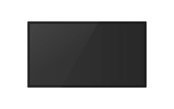 istock Realistic TV screen. Empty TV frame. Modern stylish lcd monitor, led type. Blank television template with black screen. Screen LCD tv on transparent background. Vector illustration 1502566831
