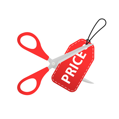 Price Cut Examples Price Cut Label Modern Web Banner Element With Scissor Purchase Symbol ...