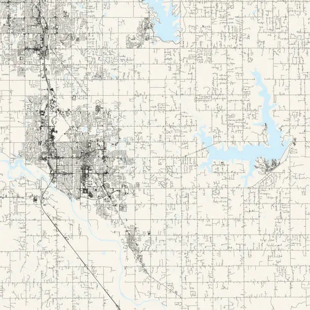 Vector illustration of Norman, Oklahoma, USA Vector Map