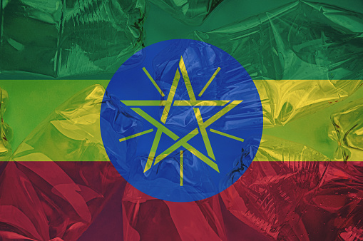 Family with Ethiopian Flag.