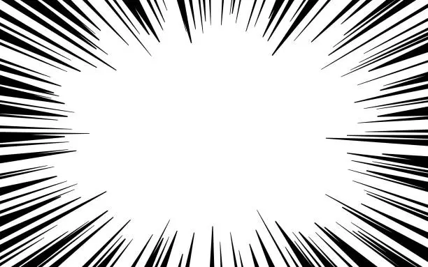 Vector illustration of Burst Blast Excitement Comic Book Lines Background