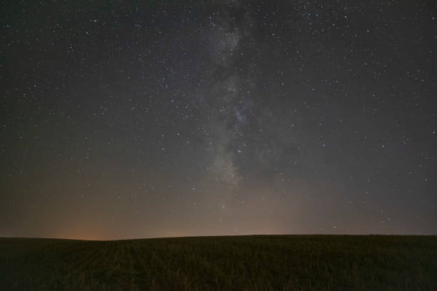 Milky Way view in a field in summer