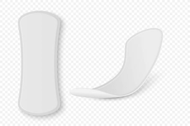 istock Vector 3d Realistic Whit Menstrual Hygiene Products - Sanitary Daily Thin Pad Icon Set Closeup Isolated. Feminine Hygiene Icons - Sanitary Pads, Design Template. Front, Top, Side View 1502630178