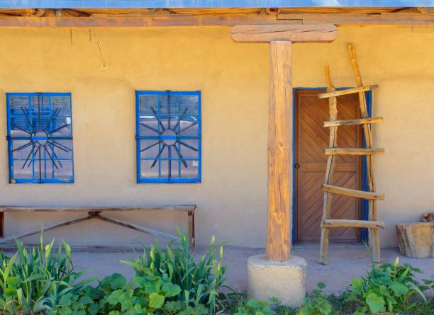 Taos, New Mexico - USA, May 12, 2023. Adobe structure at San Francisco de Asis Catholic church in Taos