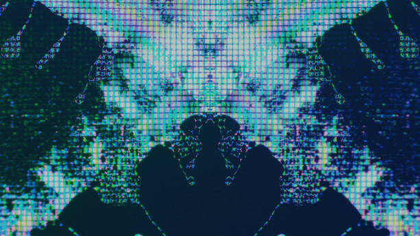 istock Digital fluid screen glitch iridescent color glow 1502674437