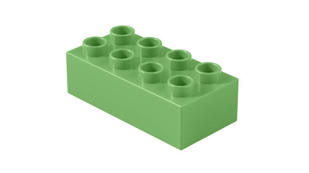 istock Grass Green Plastic Toy Block Isolated on a White Background. 1502675038