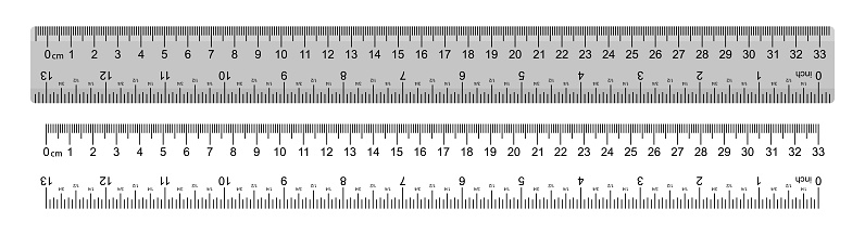 Rectanglewith Ruler Ruler Marked With Centimeters Inches And Combined Rectangular Shapes ...