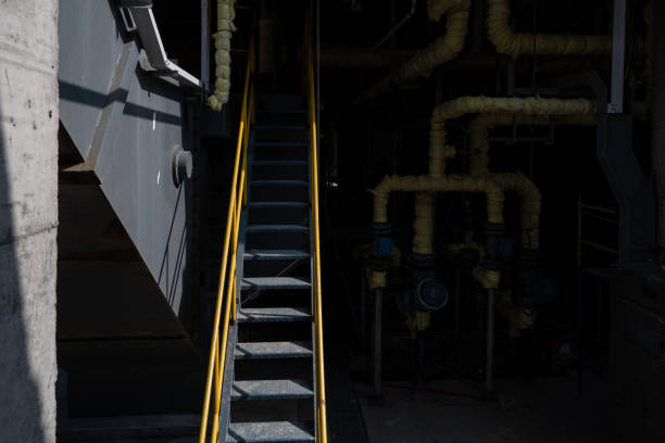 Equipment stairs in industrial plants