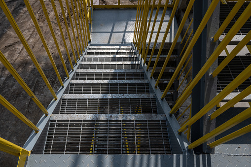 Equipment stairs in industrial plants