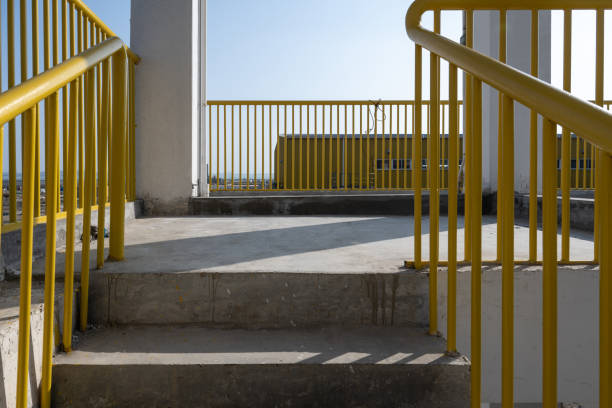 istock Building stairs in industrial factories 1502716519