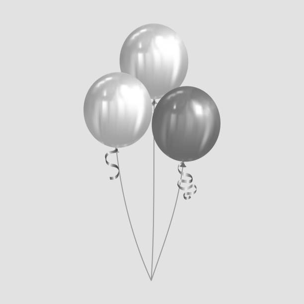 istock bunch of silver balloons vector festive illustration of flying realistic on gray background 1502725443
