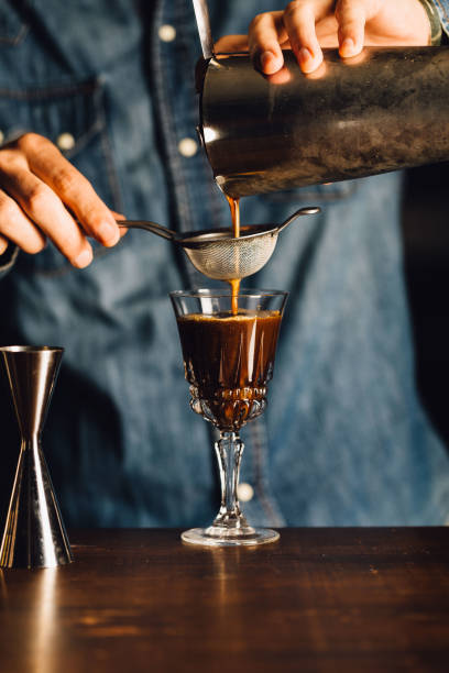 istock Espresso Martini Cocktail boozy vodka, espresso, coffee liqueur and syrup 1502727437