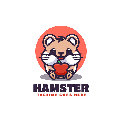 Vector Illustration Hamster Mascot Cartoon Style.