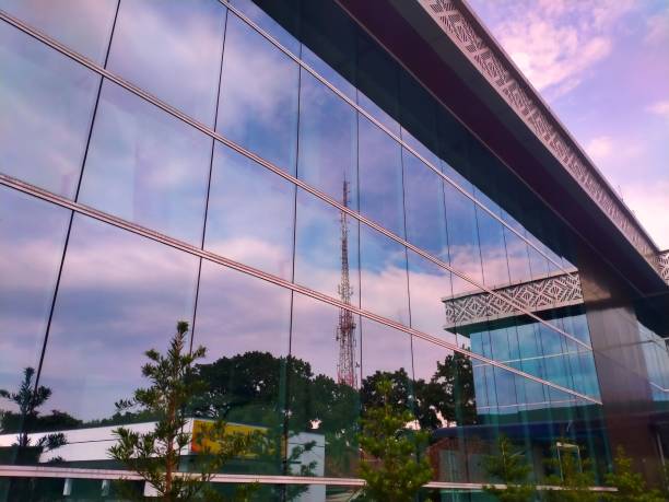 Free picture: reflection, pylon, antenna, tower, glass, windows ...