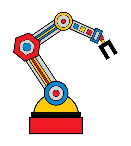 Vector illustration of Industrial Robotic Arm