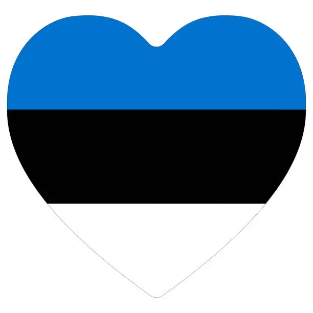 Vector illustration of Flag of Estonia shape. Estonia flag design shape